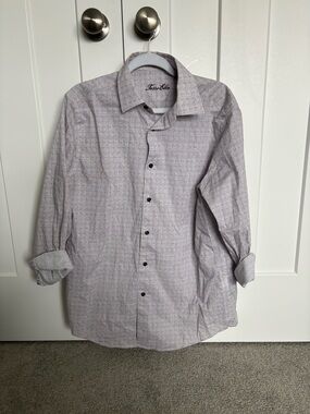 Tasso Elba Men's Light Gray Textured Dress Shirt